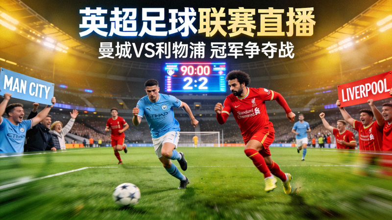 英超足球联赛直播 - 曼城对阵利物浦的冠军争夺战
